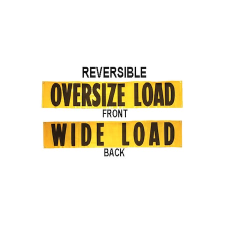 Us Cargo Control 84" x 18" Oversize/Wide Load Vinyl Sign w/ Grommets & Rope Ties OLB1884-4RG